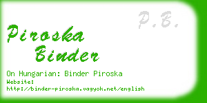 piroska binder business card